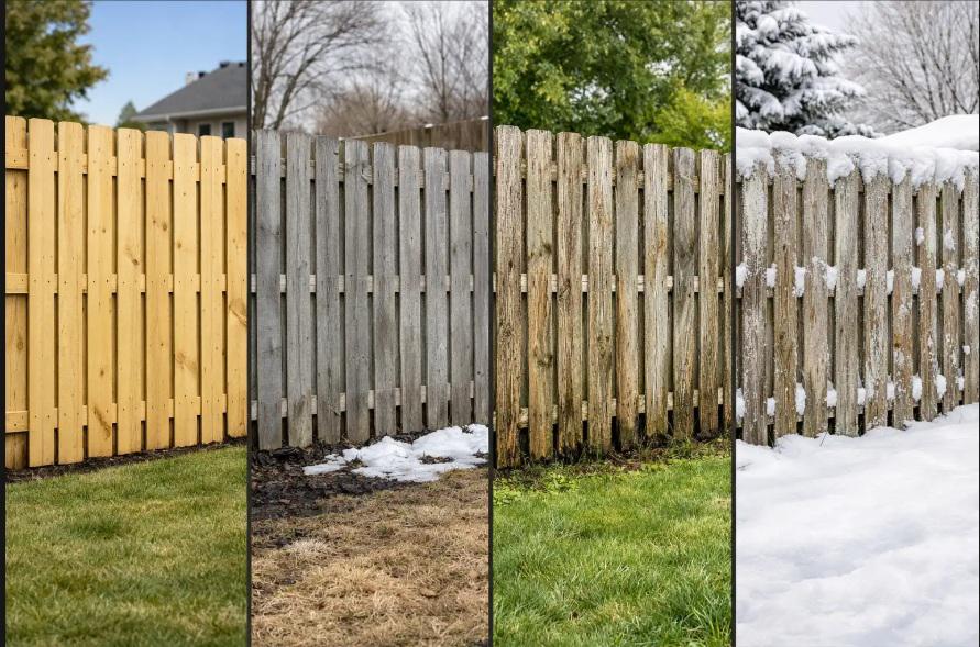 How Omaha freeze-thaw cycles shape the appearance of wooden fencing throughout the year