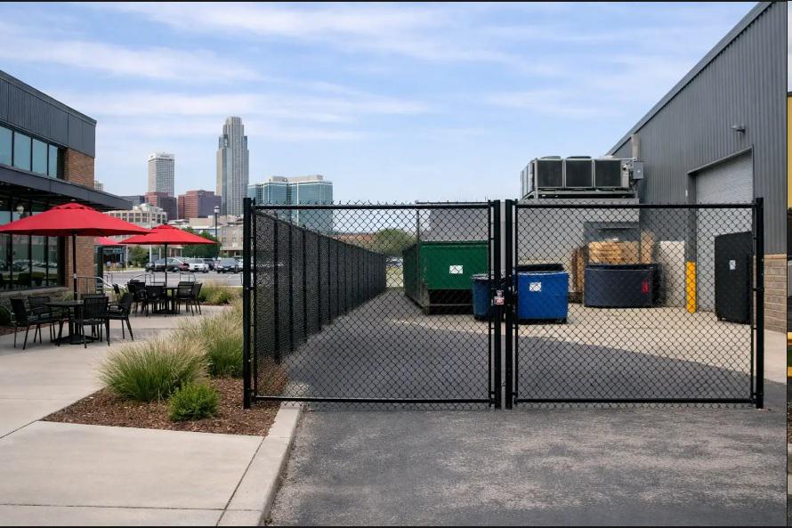 How Omaha business properties use commercial fencing to separate public and service areas