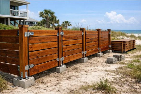 What does a fence design look like when the property is expected to change every five years in the Florida Panhandle