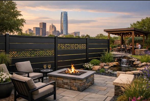 Using metal fencing to create destination points instead of boundaries in Oklahoma City landscapes