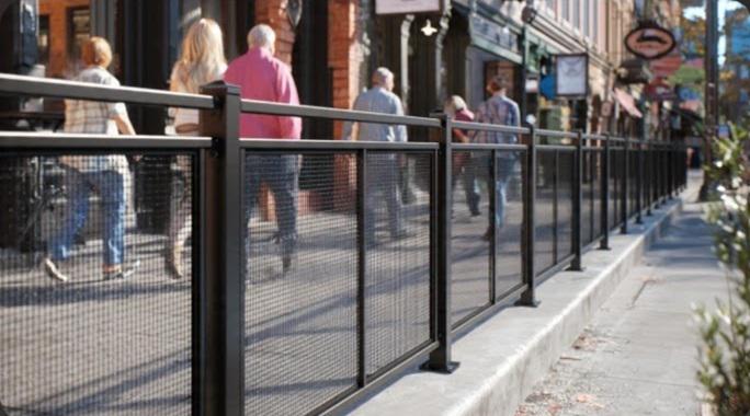Commercial fencing that guides customer flow without changing Louisville’s business character