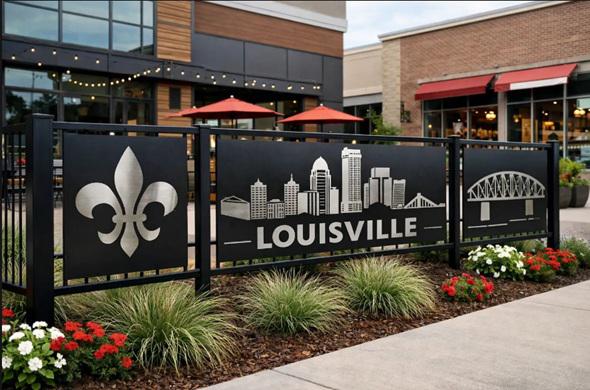 Turning commercial fencing into a branding asset for Louisville offices and retail spaces