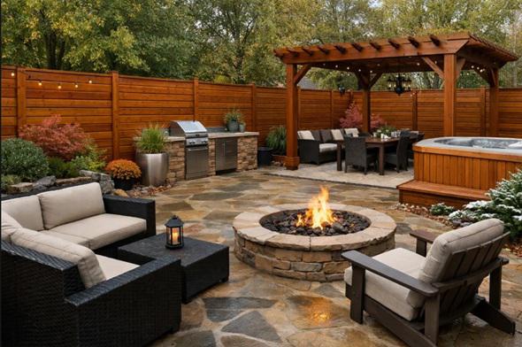 Wood fences that turn Triad backyards into four-season outdoor living spaces