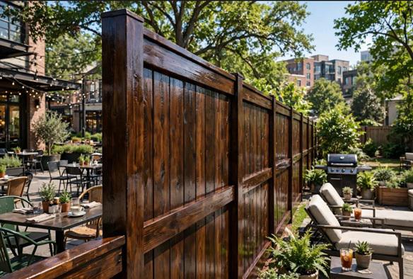 How can a privacy fence help separate shared outdoor spaces on multi-use Atlanta properties?