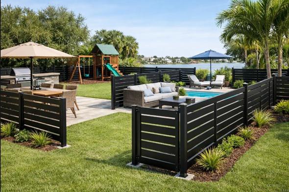 Metal fencing layouts that create flexible outdoor spaces for Clearwater families