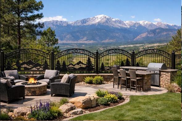 Blending decorative metal fencing with functional outdoor spaces in Colorado Springs