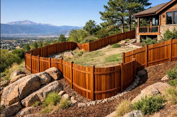 Wood fencing layouts that embrace the unique contours of Colorado Springs homesites