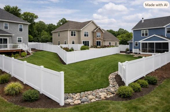 Using a vinyl fence to bring visual balance to Bridgewater homes with irregular lot shapes