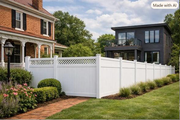 Vinyl fencing creates a cleaner transition between historic charm and modern living in Charlottesville