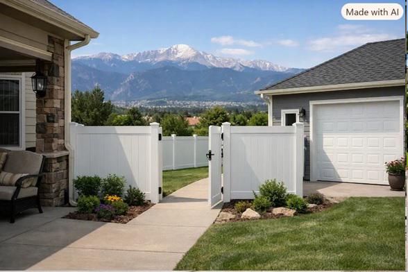 Vinyl fencing can simplify the transition between a Colorado Springs home and a detached garage or workshop