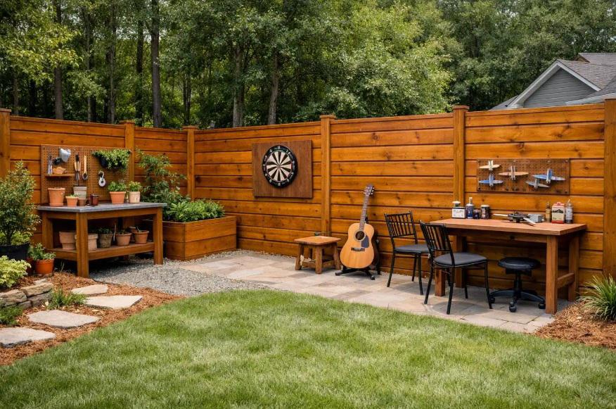 Wood fencing can give Danbury homes a dedicated space for hobbies without taking over the yard