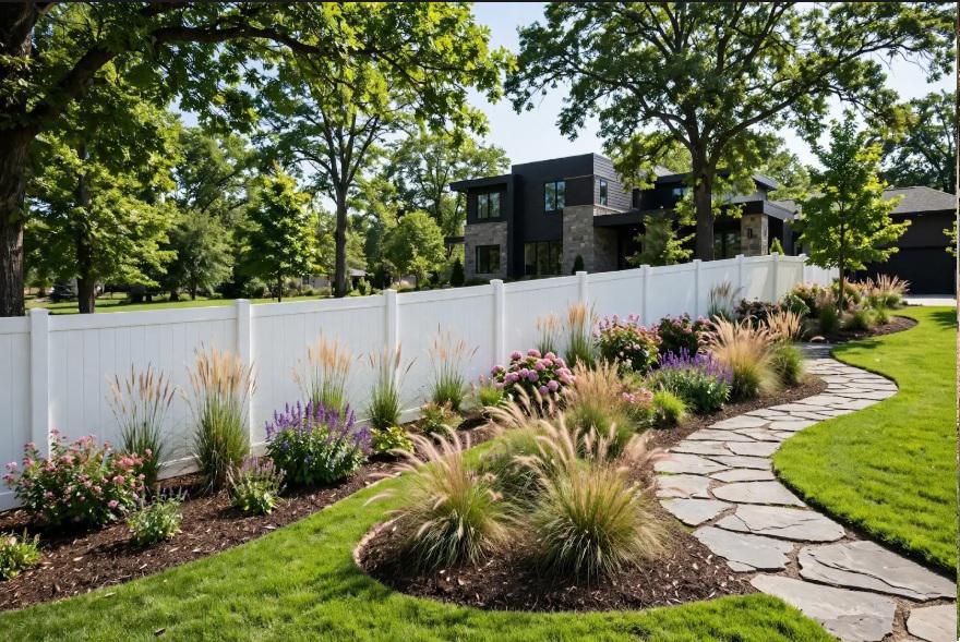 When a vinyl fence becomes part of the landscape design on an Oklahoma City property