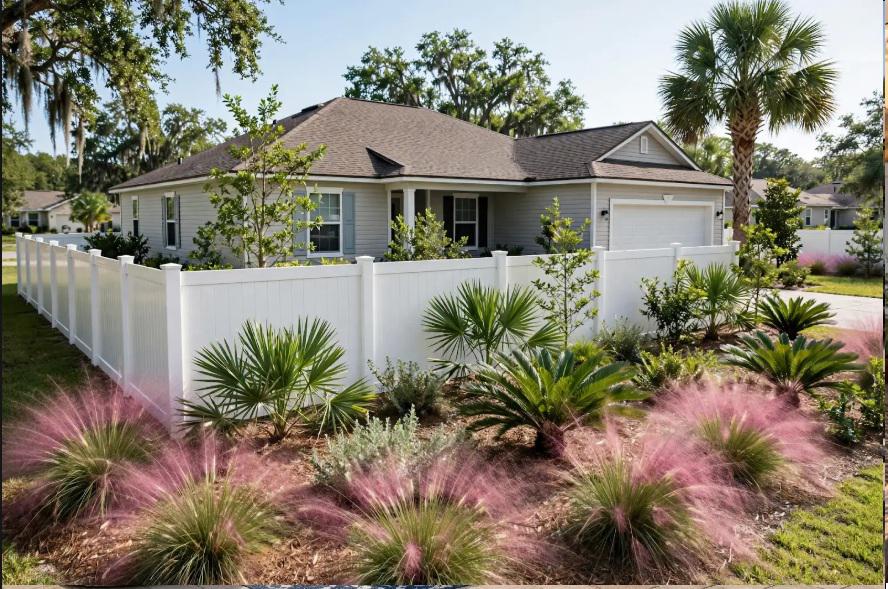 Coordinating vinyl fencing with Florida-friendly landscaping in Volusia County neighborhoods