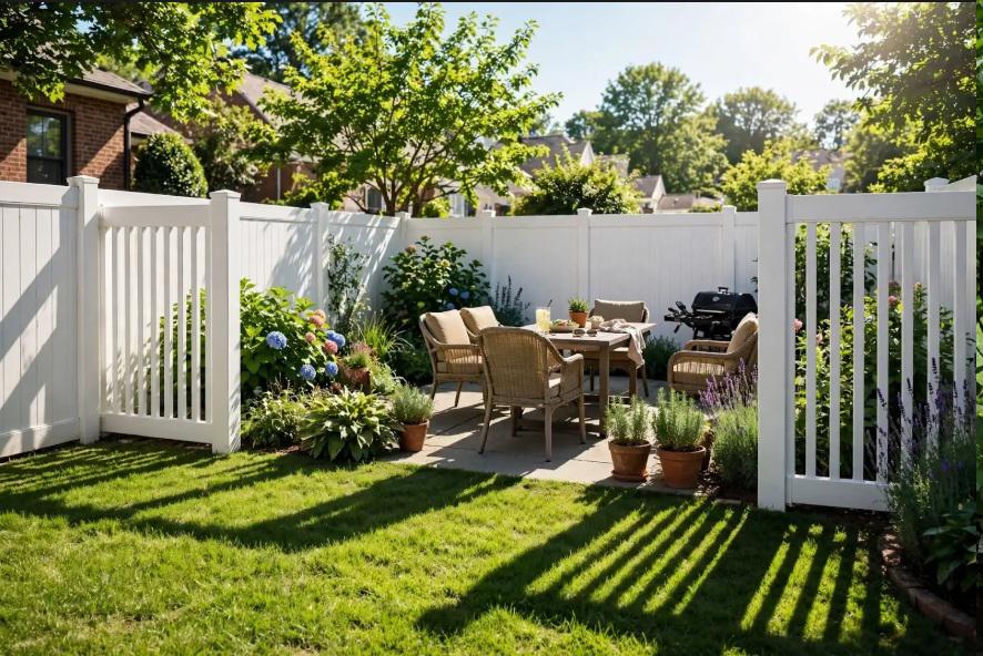 Use Birmingham’s intense summer sun to decide which vinyl fence sections should frame rather than shade your outdoor spaces