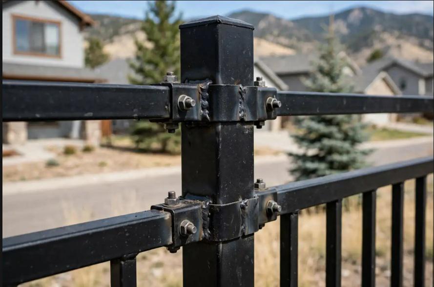 denver-fence-metal-post-rail-support