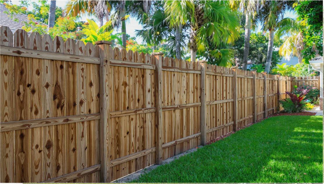 Wood Fencing Adds Natural Texture That Complements Tropical Landscaping in Fort Lauderdale Homes