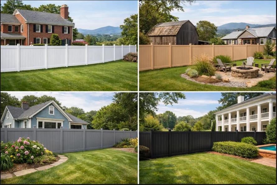 The visual impact of vinyl fence color selection across Charlottesville property styles