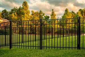 Aluminum double swing gate by Top Rail Fence