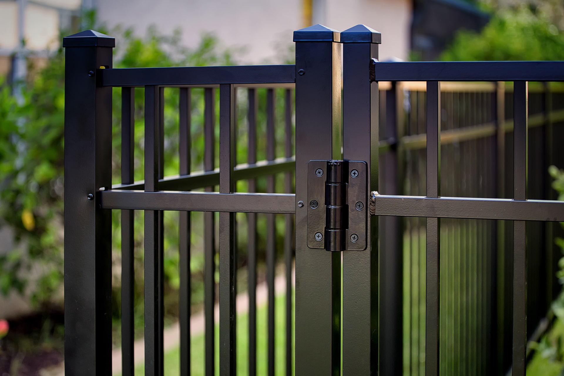 Aluminum single swing gate by Top Rail Fence