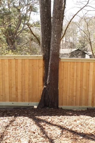 wood board on board fence installed by top rail fence