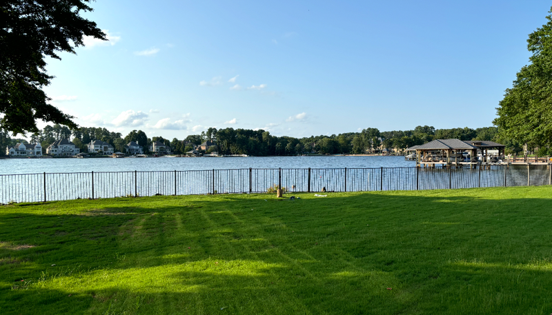 ornamental metal fence installed by top rail fence
