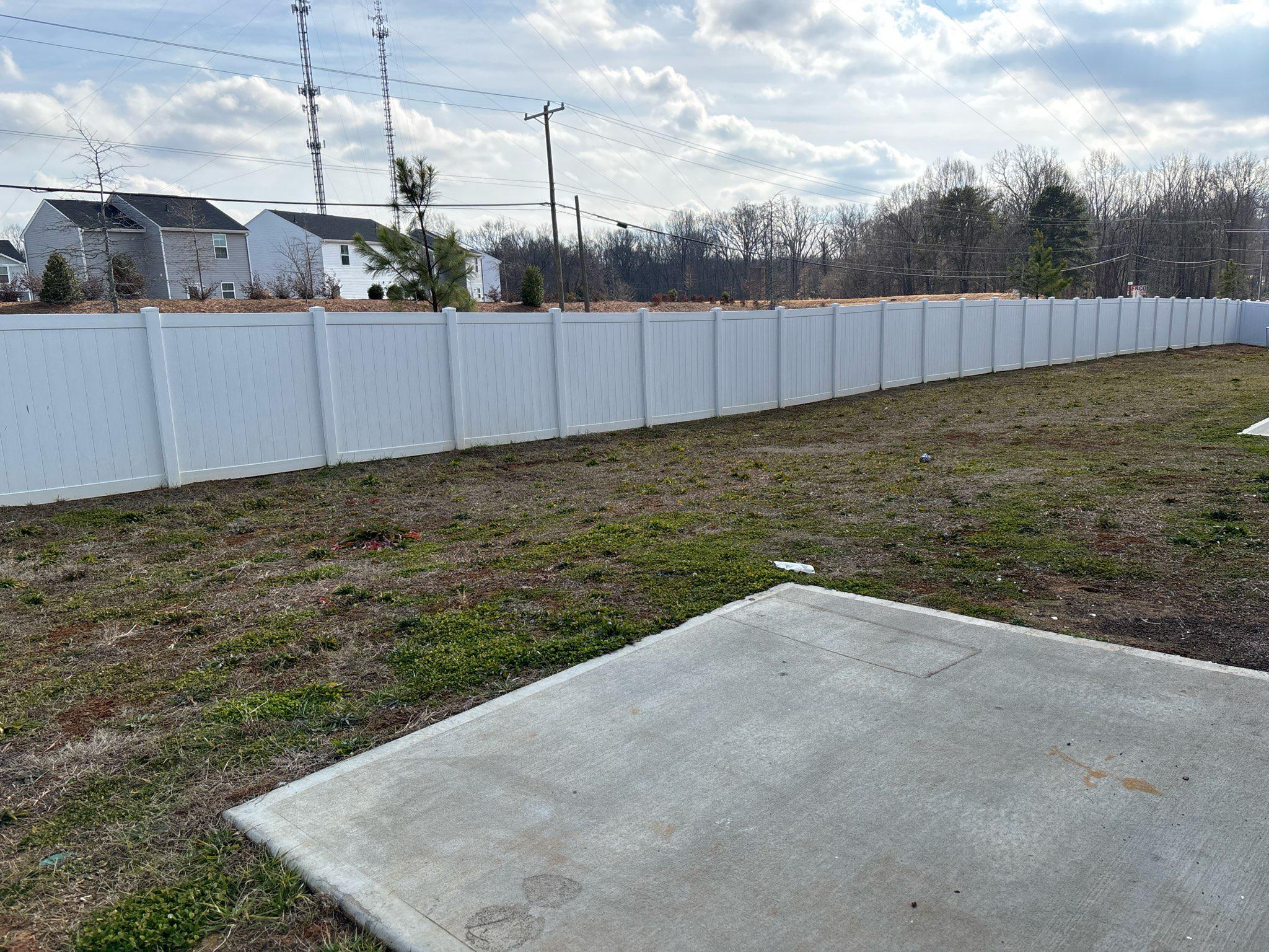 vinyl privacy fence installed by top rail fence north charlotte