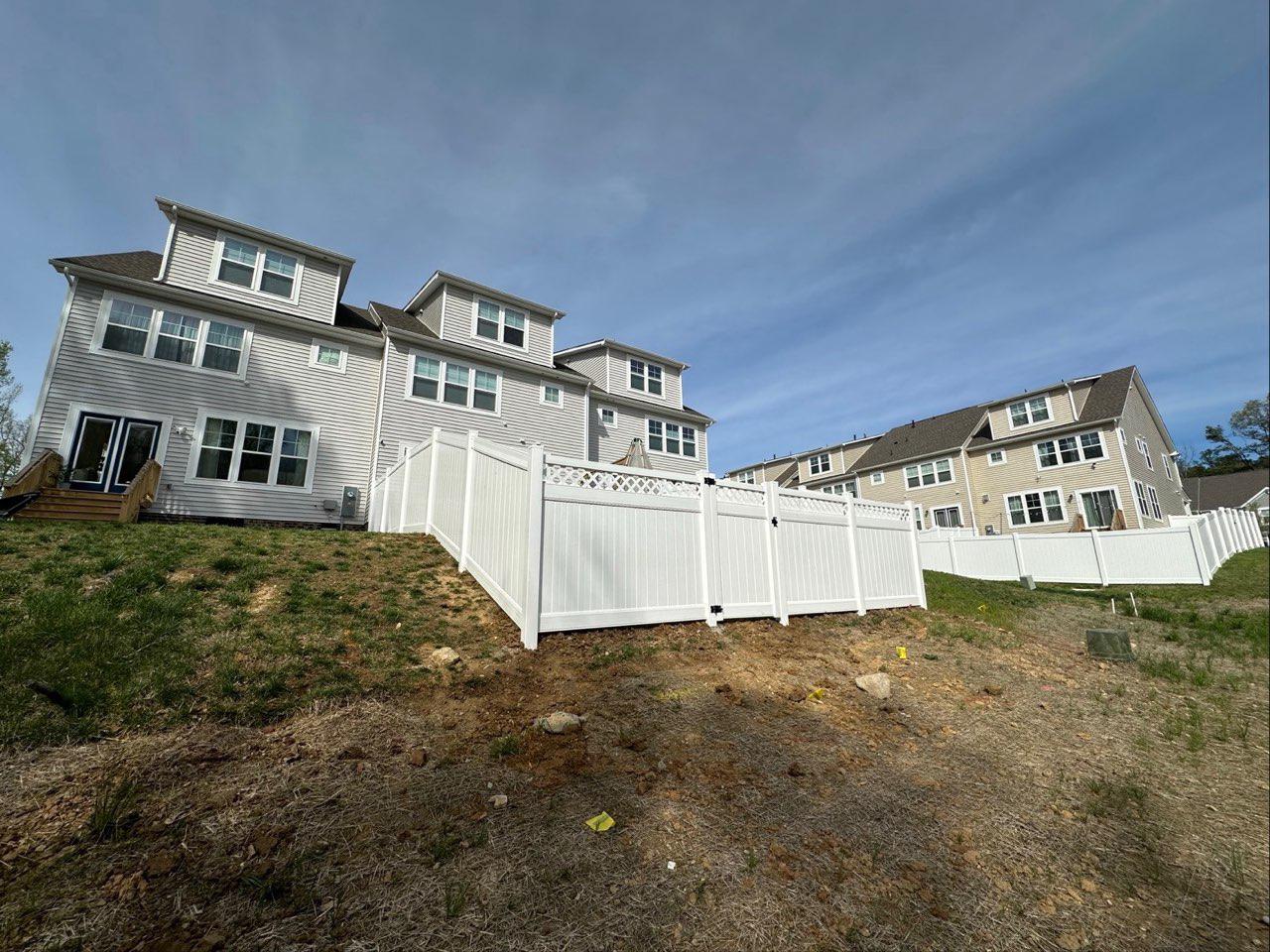 vinyl lattice top fence installed by top rail fence
