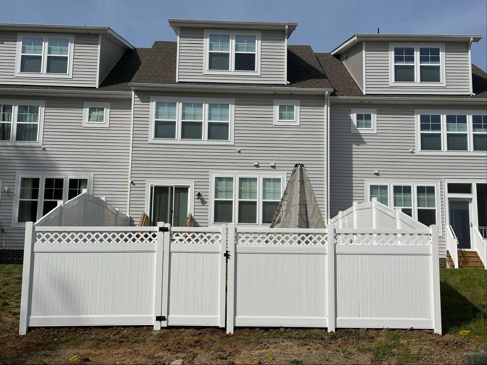 vinyl lattice top fence installed by top rail fence