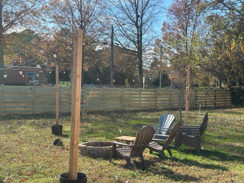 wood horizontal fence installed by top rail fence