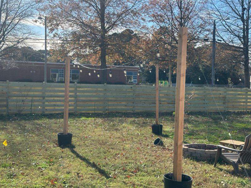 wood horizontal fence installed by top rail fence