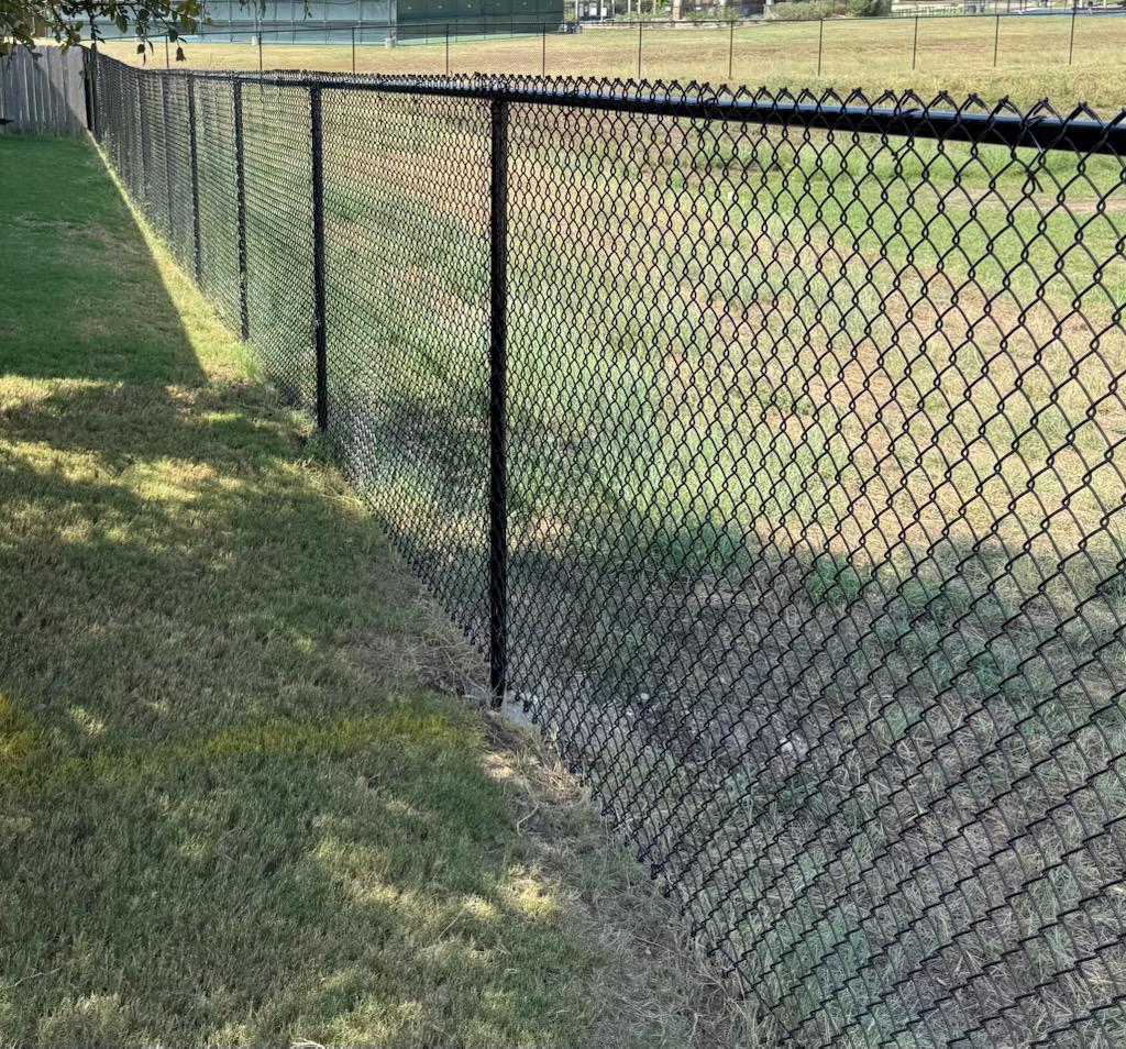 black chain link fencing