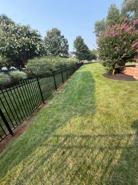 ornamental metal picket gate installed by top rail fence