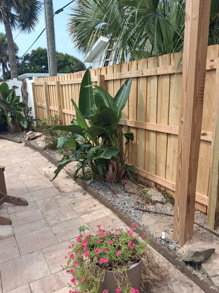 wood board on board fence installed by top rail fence