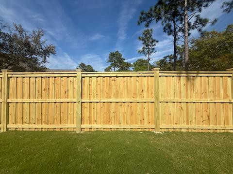 board on board wood fence installed by top rail fence