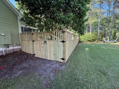 lattice top fence installed by top rail fence