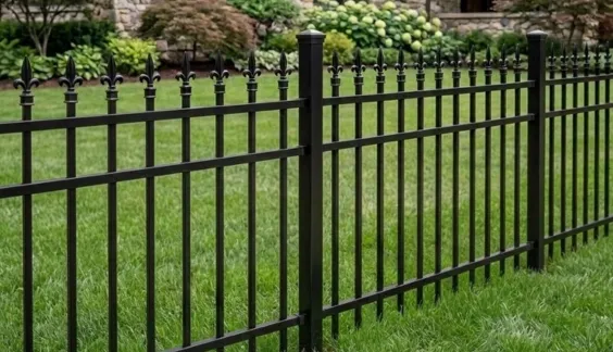 trident tip aluminum metal picket fence