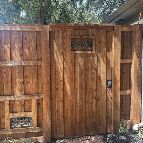 wood board on board fence installed by top rail fence