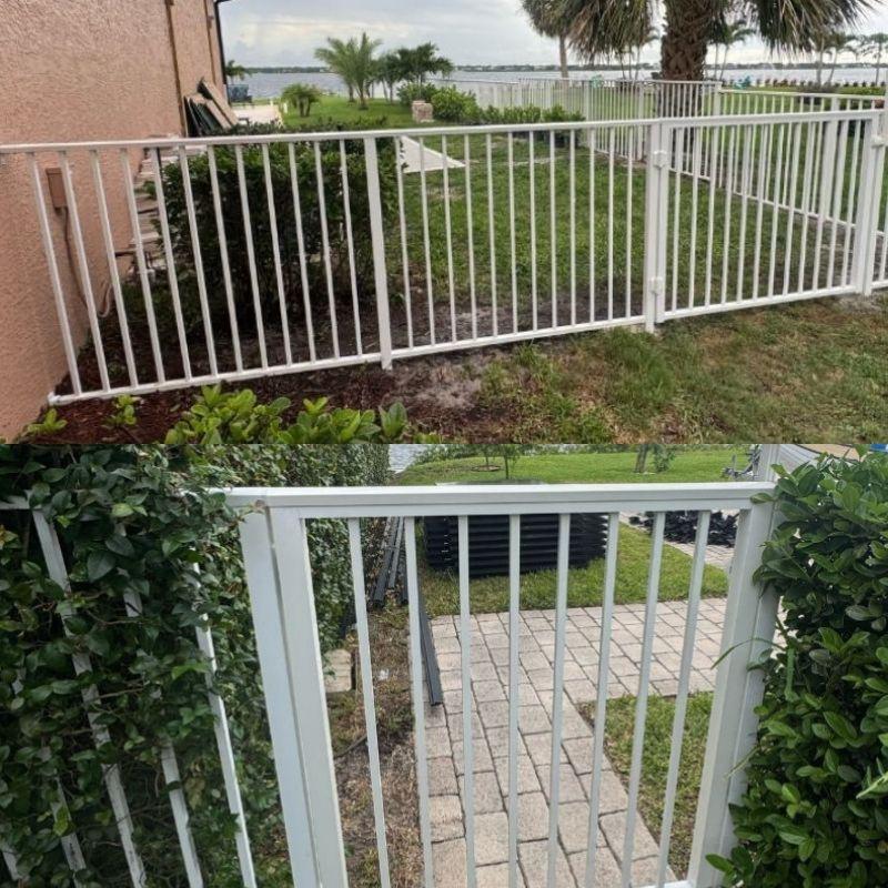 aluminum fence installed by top rail fence