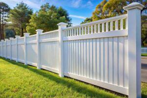 Vinyl lattice top fence with decorative caps