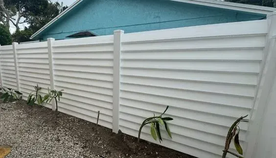 White Louvered Fence