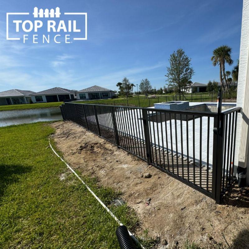 Bronze Aluminum Pool Fence Installation