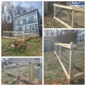 Welded wire 2 rail fence installed by Top Rail Fence