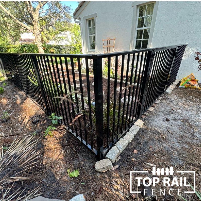 Black Aluminum Fence Installation