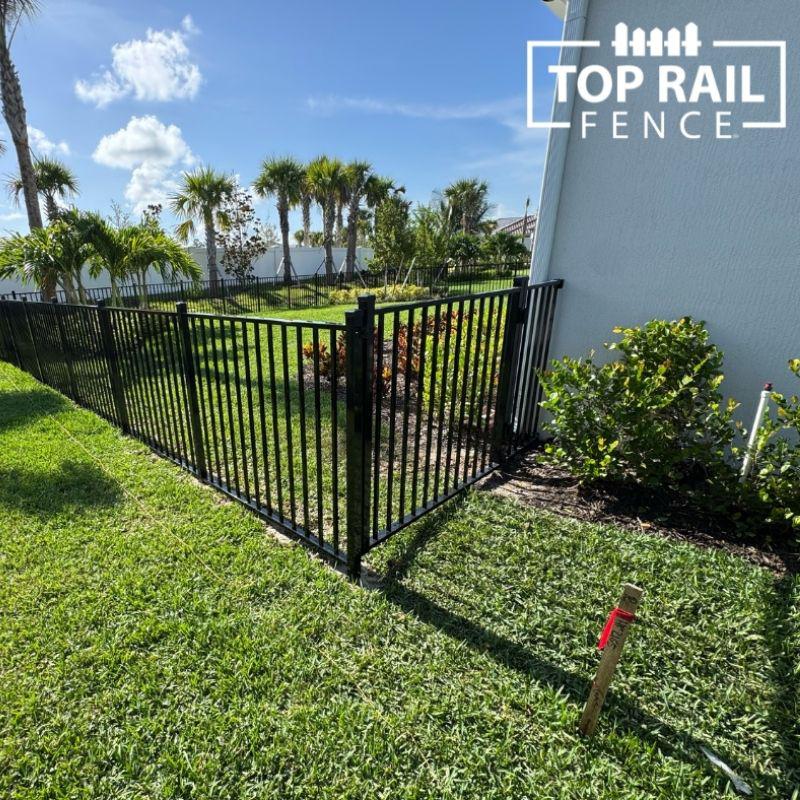 Black Aluminum Fence Installation