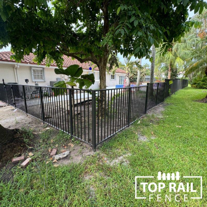 Bronze Aluminum Pool Fence Installation