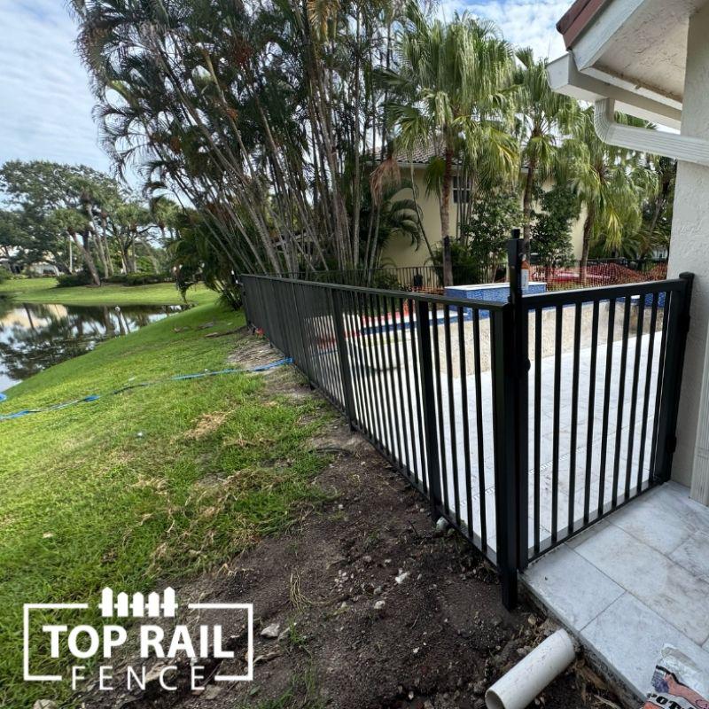 Aluminum Fence installed by Top Rail Fence