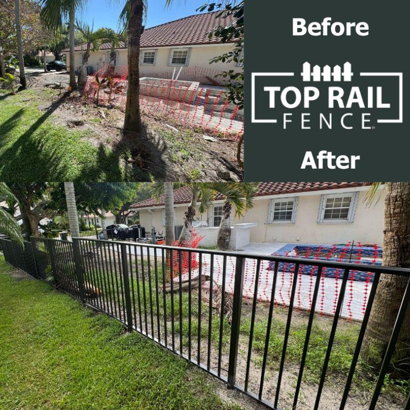 Aluminum Fence installed by Top Rail Fence