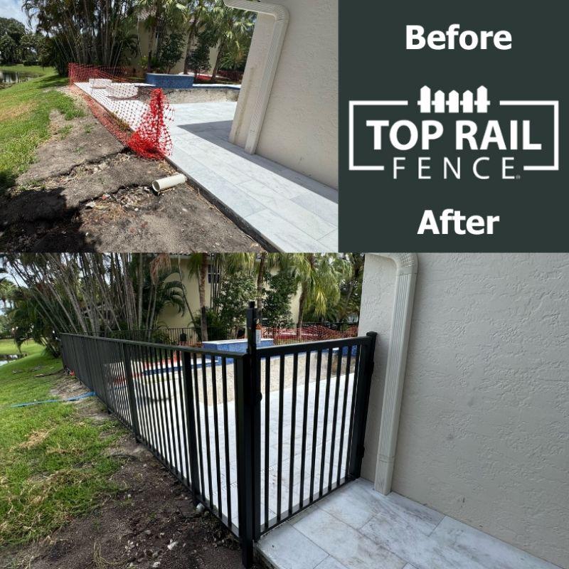 Aluminum Fence installed by Top Rail Fence
