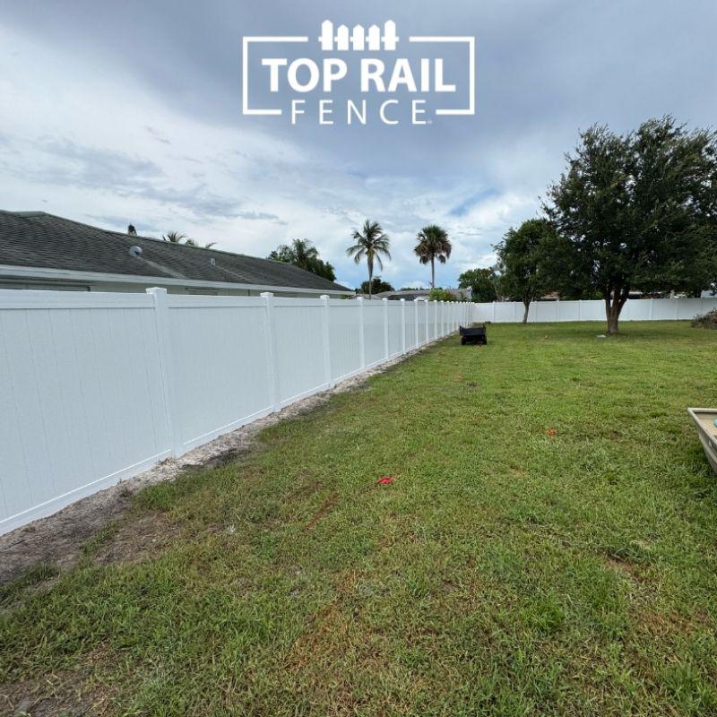 Vinyl Fence installed by Top Rail Fence