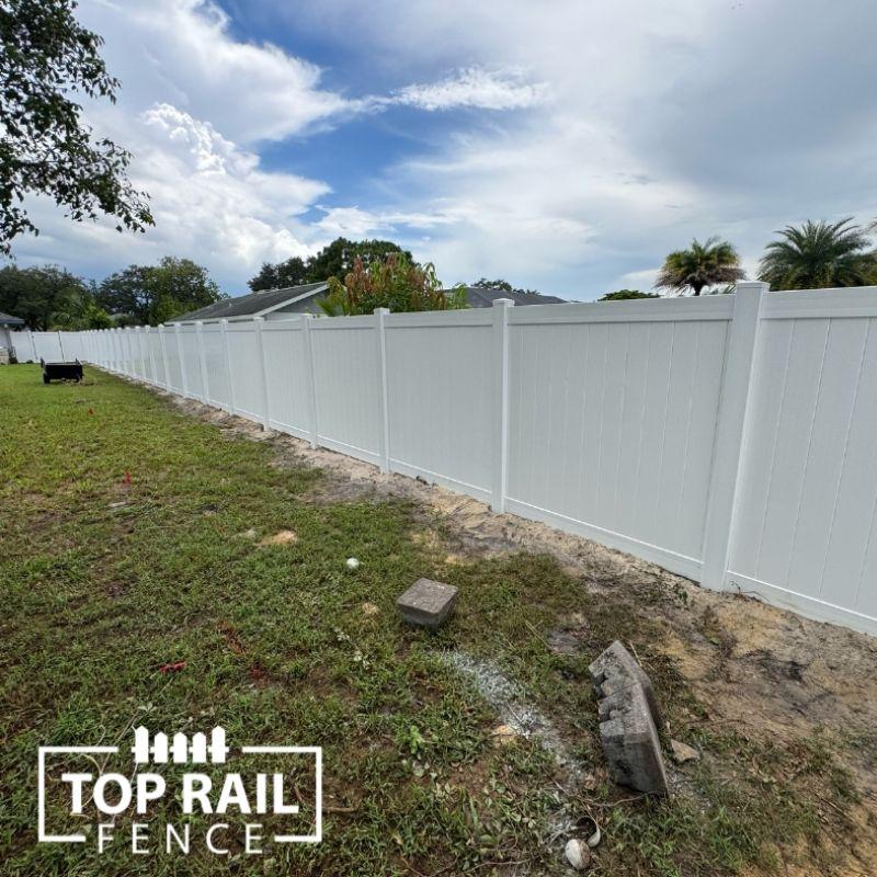Vinyl Fence installed by Top Rail Fence